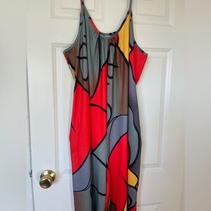 Abstract Multicolor Sleeveless Jumpsuit